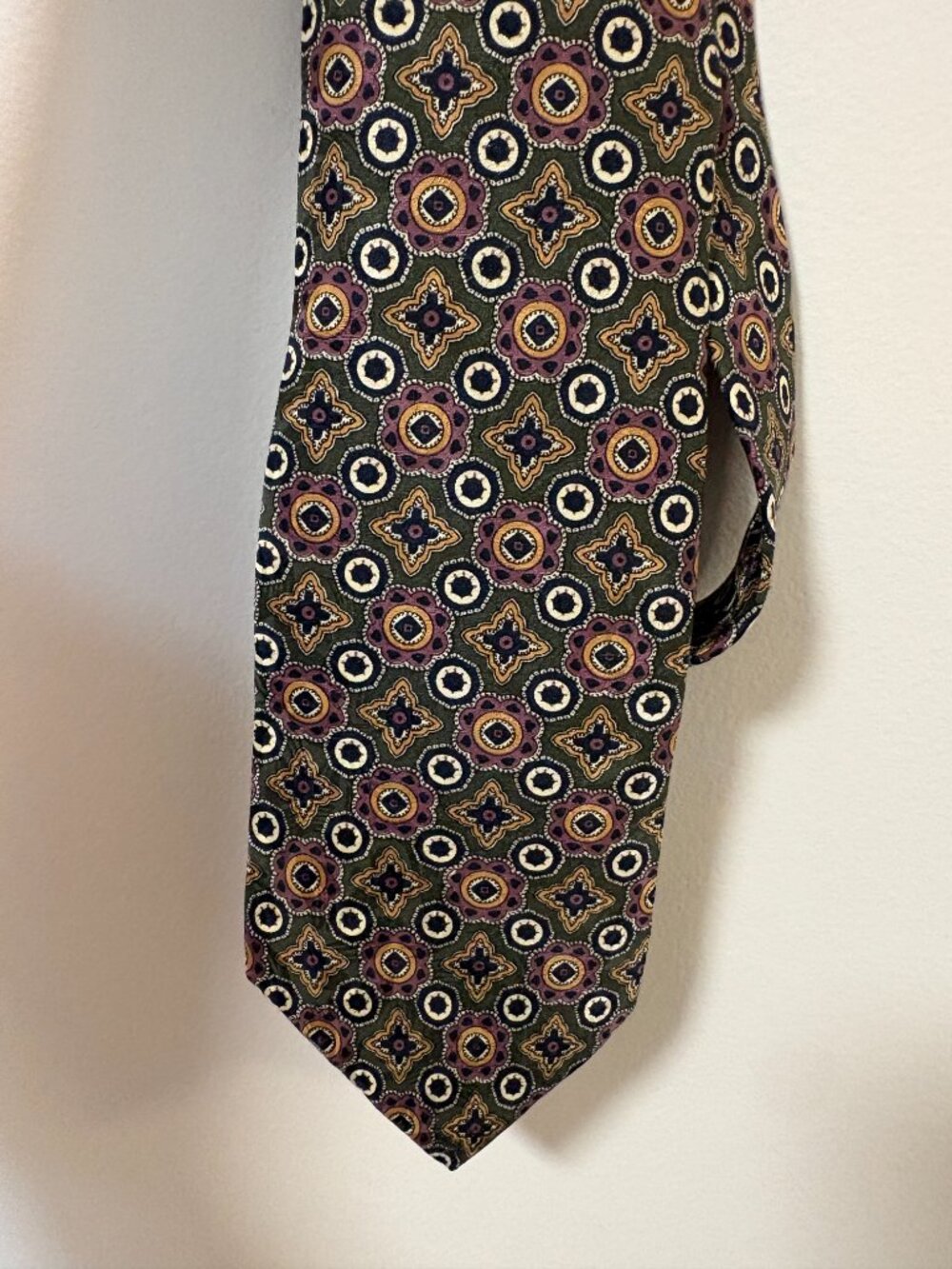 Retro Vintage 100% Silk Tie floral flower fall autumn grunge boho